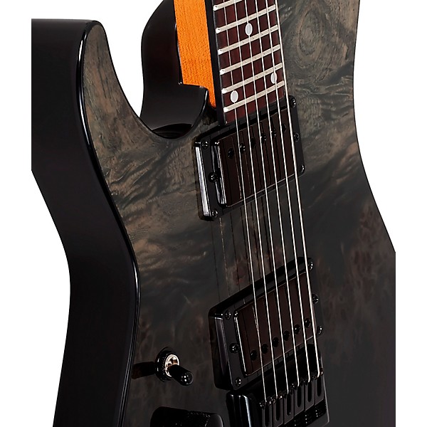 Schecter Guitar Research C-1 Standard Left-Handed Electric Guitar Black Fade Burst Burl