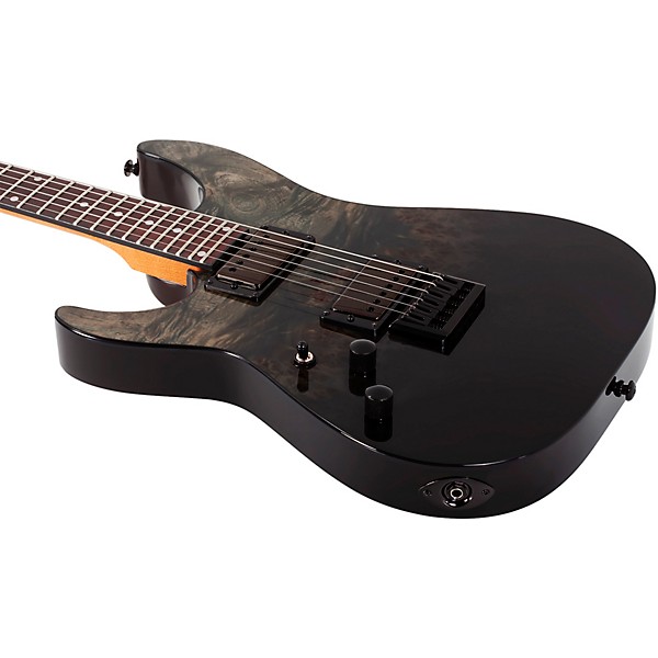 Schecter Guitar Research C-1 Standard Left-Handed Electric Guitar Black Fade Burst Burl