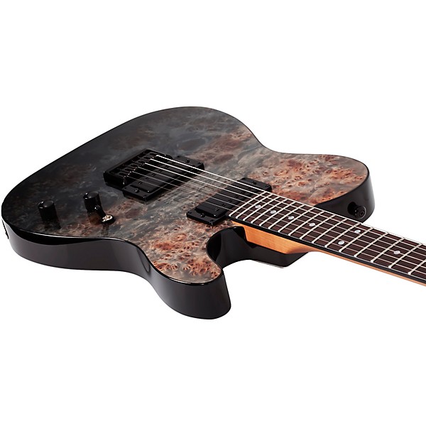 Schecter Guitar Research PT Standard Electric Guitar Black Fade Burst Burl