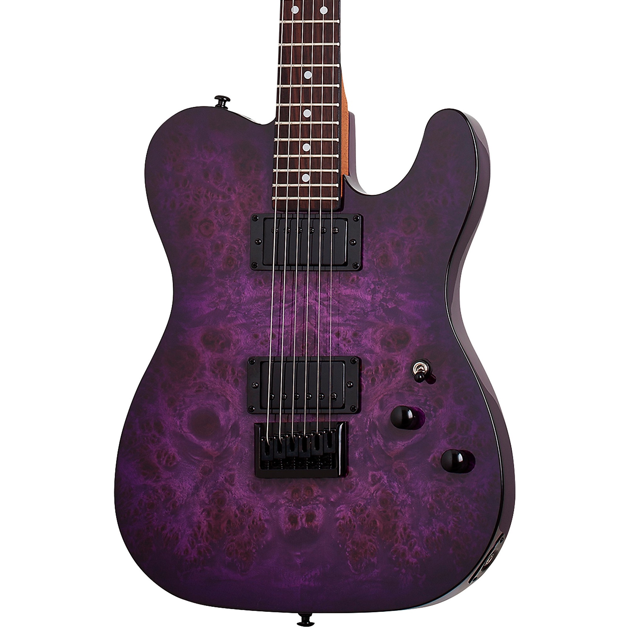 ギター Y1052 gfc GNRF7-300 Satin Purple Burl 7 String Headless Electric Guitar Purple Burl Maple Active Pickups