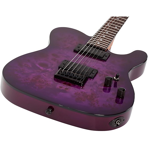 Schecter Guitar Research PT Standard Electric Guitar Purple Burst Burl