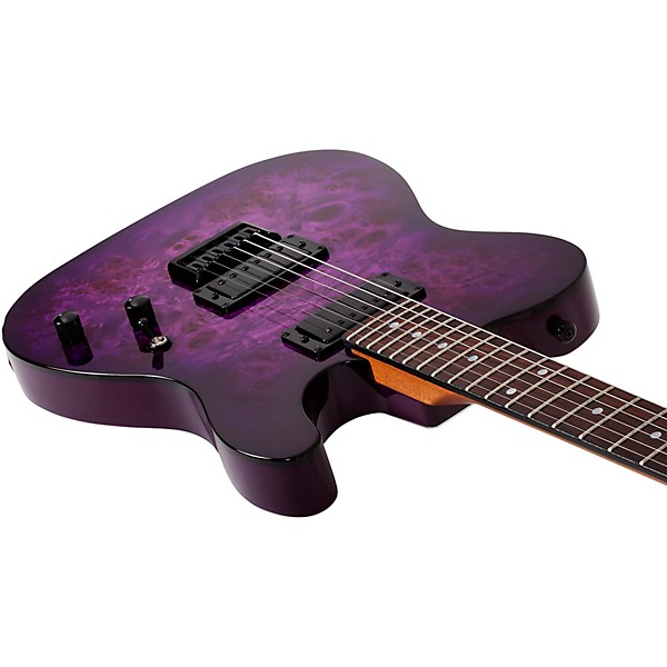 Schecter Guitar Research PT Standard Electric Guitar Purple Burst Burl