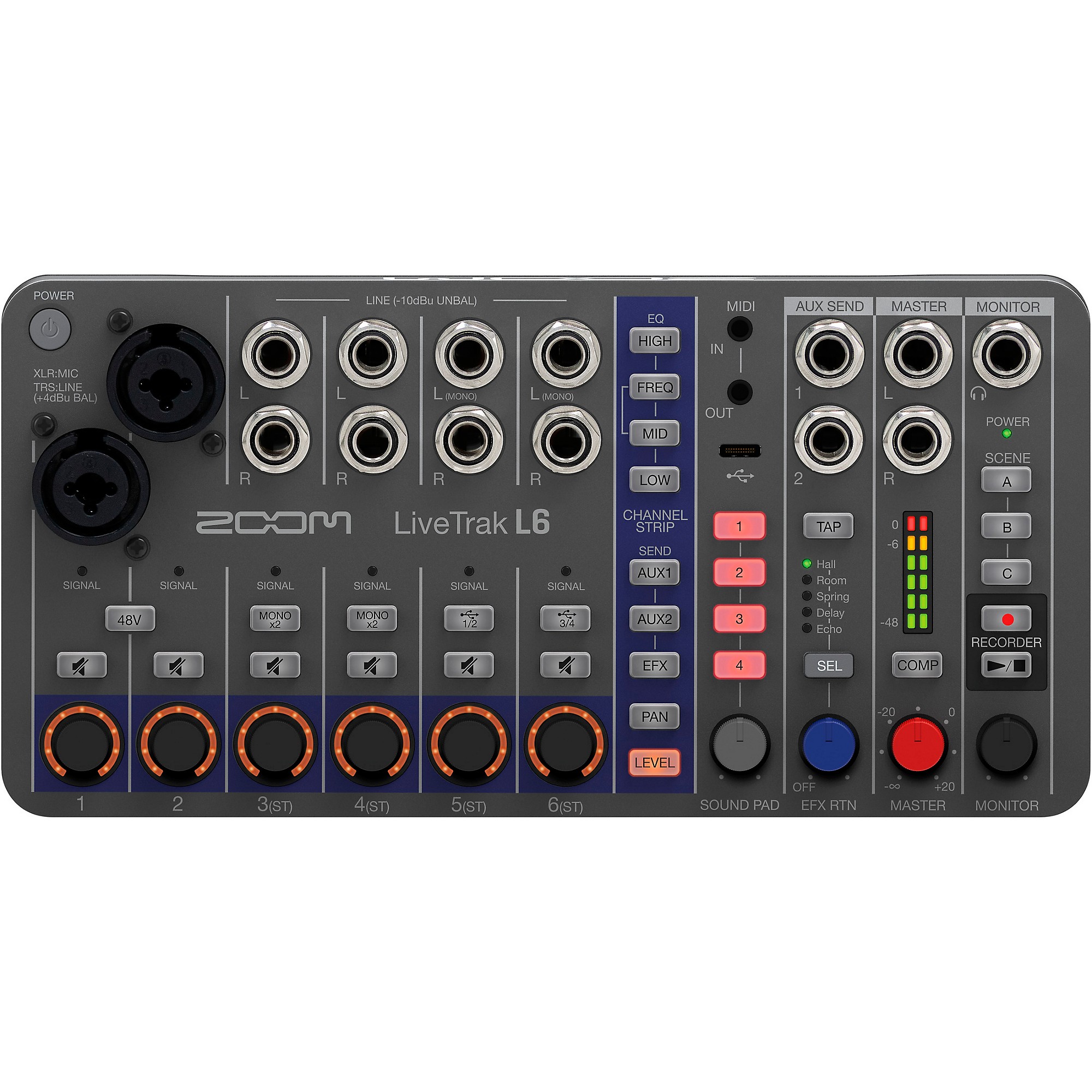 Zoom LiveTrak L-6 10-Channel Mixer & Recorder | Guitar Center