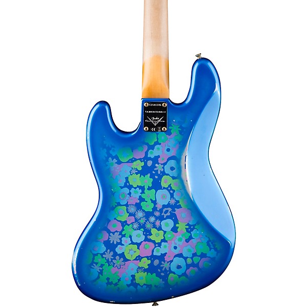 Fender Custom Shop Limited Edition '68 Blue Floral Jazz Bass Relic Blue Flower