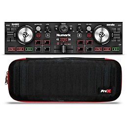 Numark DJ2GO2 TOUCH Pocket DJ Controller with Touch-Capacitive Jog Wheels and ProX Case