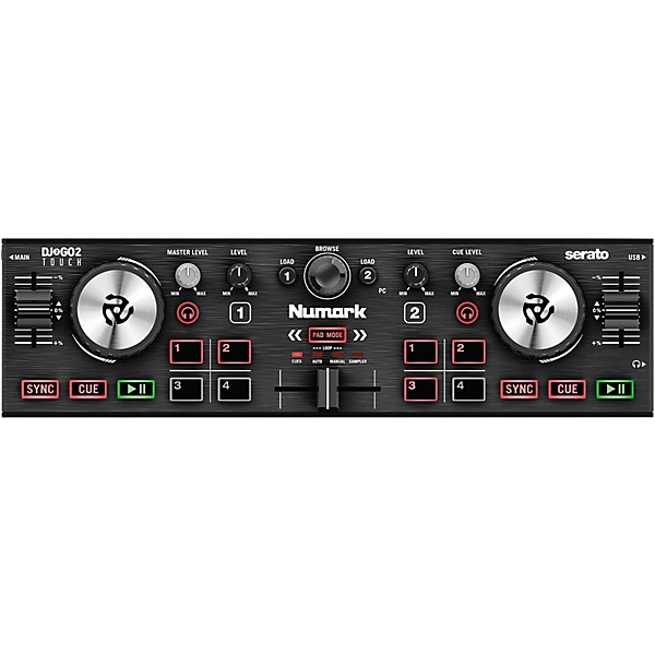 Numark DJ2GO2 TOUCH Pocket DJ Controller with Touch-Capacitive Jog Wheels and ProX Case