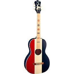 Recording King Dirty 30s Wrangler Single 0 Acoustic Guitar Red, White, and Blue