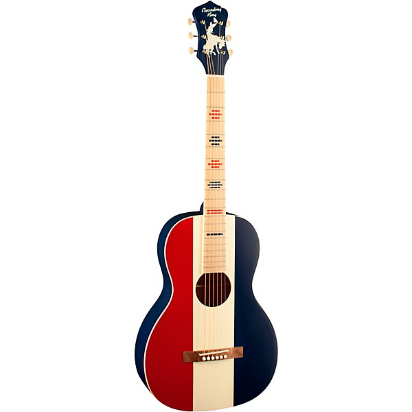 Recording King Dirty 30s Wrangler Single 0 Acoustic Guitar Red, White, and Blue