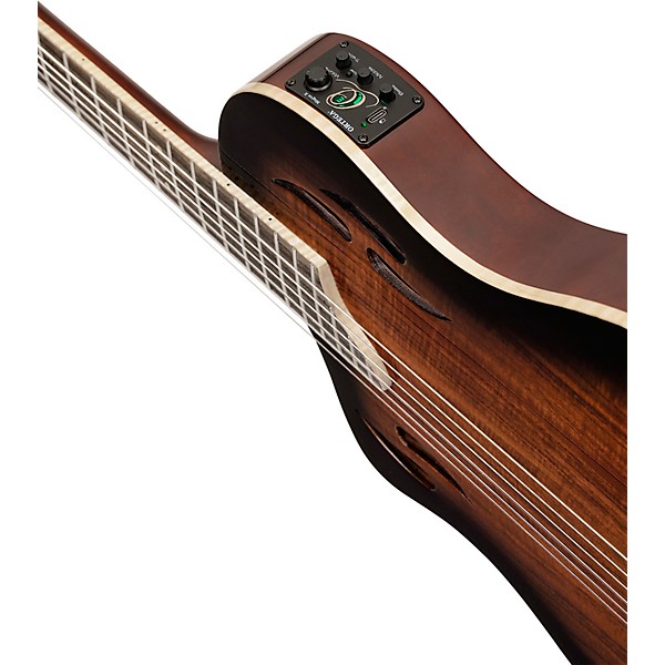 Ortega TourPlayer Deluxe Left-Handed Nylon-String Acoustic-Electric Guitar Tobacco Burst