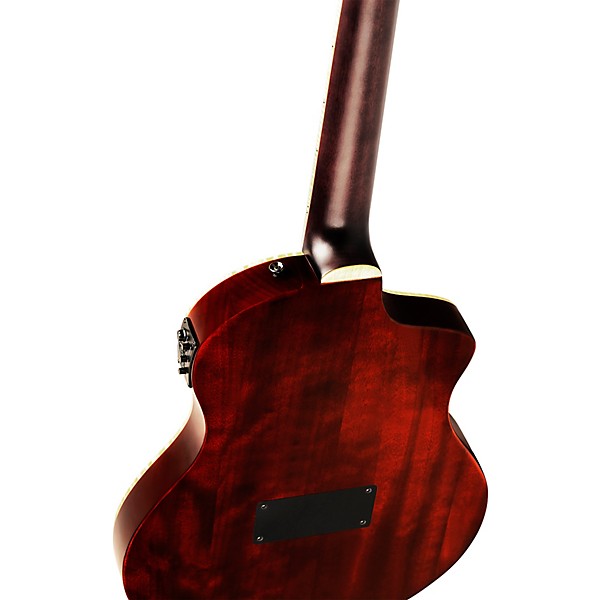 Ortega TourPlayer Deluxe Left-Handed Nylon-String Acoustic-Electric Guitar Tobacco Burst