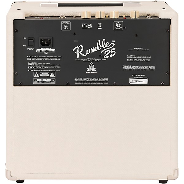 Fender Rumble 25 V3 1x8 25W Bass Combo Amp Ivory | Guitar Center