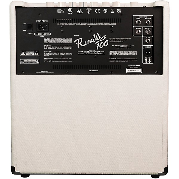 Fender Rumble 100 100W 1x12" Bass Combo Amp - Ivory