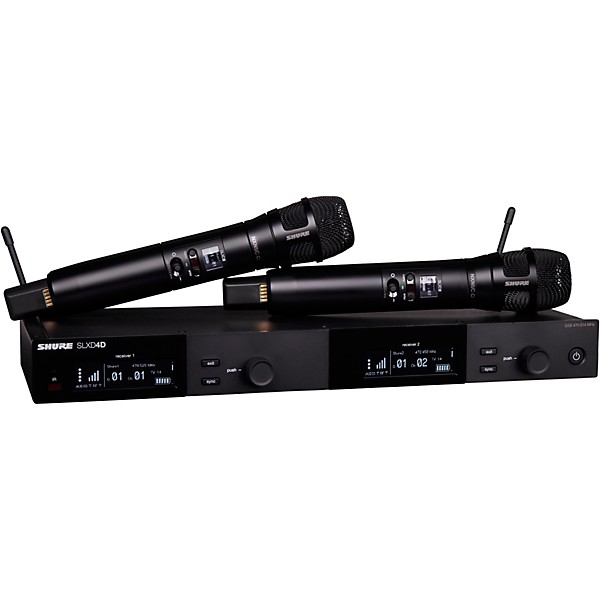 Shure SLXD24D/N8C Dual-Channel Digital Wireless Handheld Microphone System with Nexadyne 8/C Cardioid Capsules (G58: 470 t...