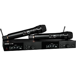 Shure SLXD24D/N8S Dual-Channel Digital Wireless Handheld Microphone System with Nexadyne 8/S Supercardioid Capsules (G58: 470 to 514 MHz) Band G58 Black