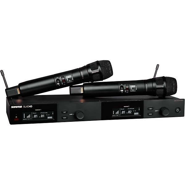 Shure SLXD24D/N8S Dual-Channel Digital Wireless Handheld Microphone System with Nexadyne 8/S Supercardioid Capsules (G58: ...