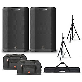 Harbinger VARI V4415 15" Powered Speakers Package With Bags and Stands