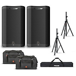 Harbinger VARI V4412 12" Powered Speakers Package With Bags and Stands