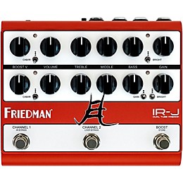 Open Box Friedman IRJ Dual Tube Jake E Lee Signature Dual-Tube Preamp DI+IR Dual-Channel 12AX7 Tubes Effects Pedal Level 1 Red and White