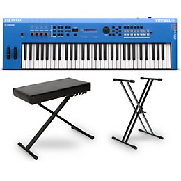 Yamaha MX61 61-Key Music Production Synthesizer Essentials Bundle Blue