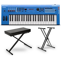 Yamaha MX49 49-Key Music Production Synthesizer Essentials Bundle Blue