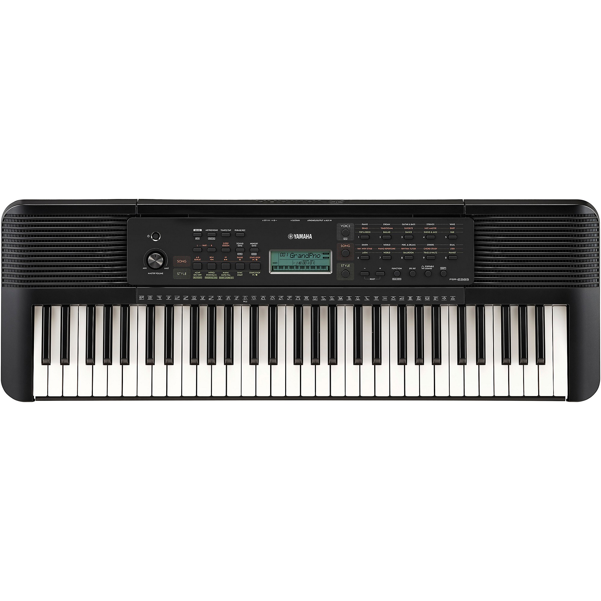 Yamaha PSRE283 61-Key Portable Keyboard Essentials Bundle | Guitar