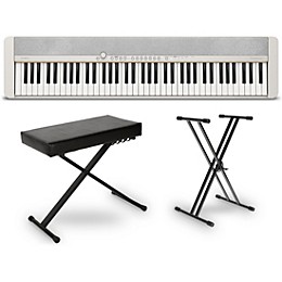 Casio CT-S1 76 Portable Keyboard Essentials Bundle White