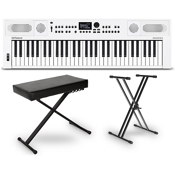 Roland GO:KEYS5 Music Creation Keyboard Essentials Bundle White