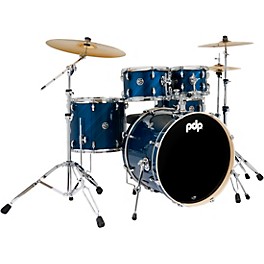 PDP by DW Mainstage... PDP by DW Mainstage 5-Piece Complete Drum Set With 22" Bass Drum and Paiste Cymbals Twisted Blue Steel