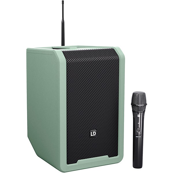 LD Systems ANNY 8 Portable 8" Battery-Powered Speaker With Wireless Handheld Mic, Adventure Green