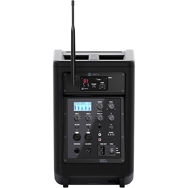 LD Systems ANNY 8 Portable 8" Battery-Powered Speaker With Wireless Handheld Mic, Stage Black