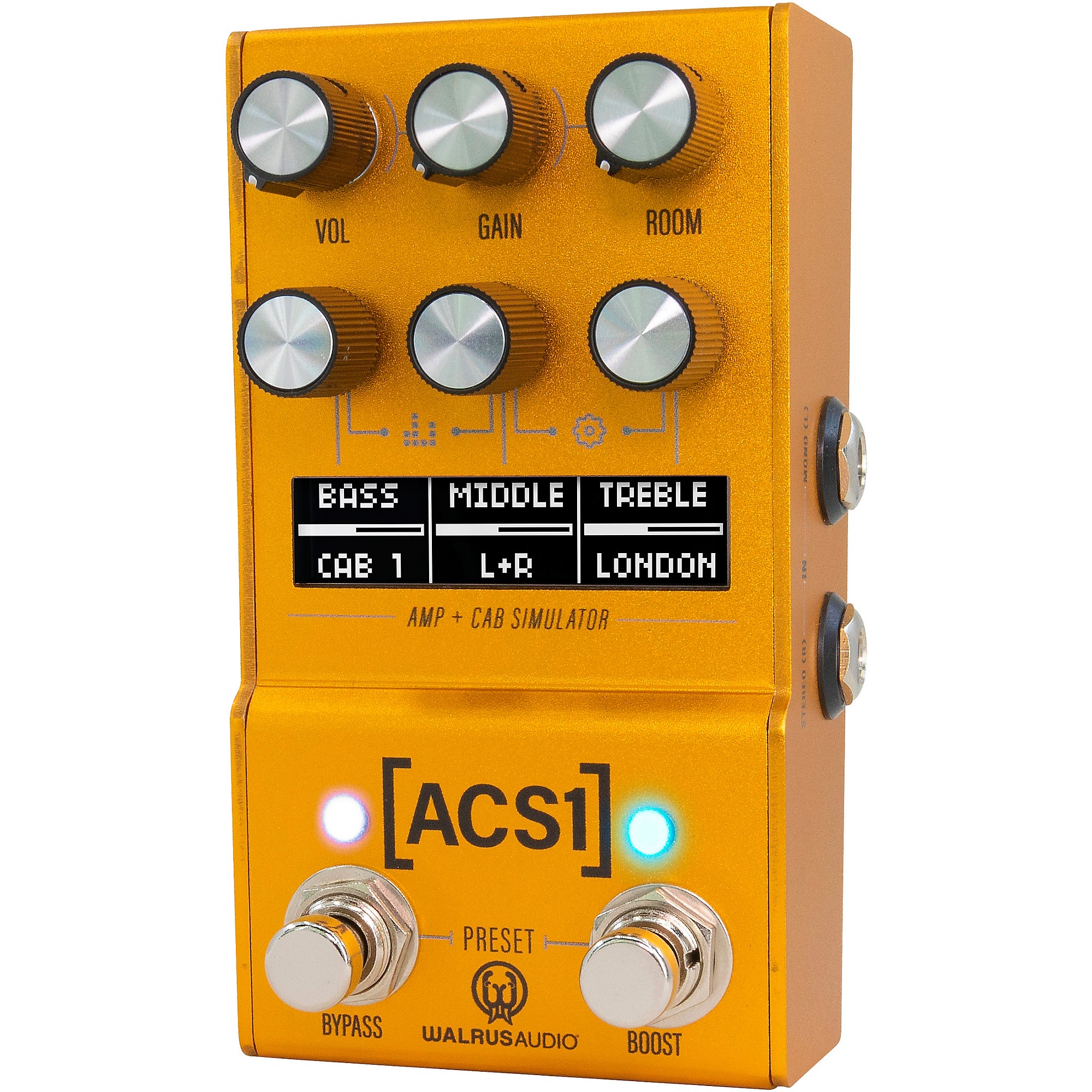 ギター Walrus audio acs1 amp simulator Walrus Audio Mako Series ACS1 Amp + Cab Simulator MKII Gold