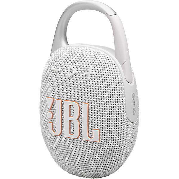 JBL Clip 5 Portable speaker with Bluetooth, built-in battery, waterproof and dustproof feature White