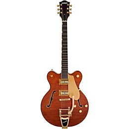 Open Box Gretsch Guitars Electromatic LTD Flame Okoume Broadkaster Double-Cut Electric Guitar With Bigsby Level 2 Roundup Orange Stain 197881349714