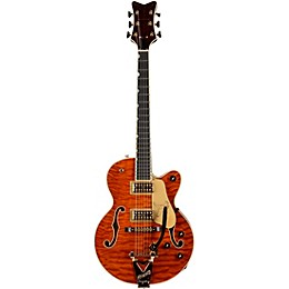 Gretsch Guitars Limited Edition Quilt Top Falcon Jr. Electric Guitar Roundup Orange Stain