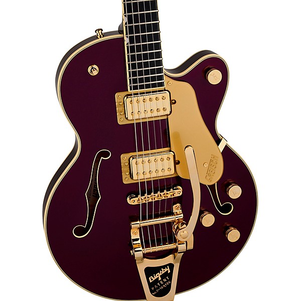 Gretsch Guitars Broadkaster Jr. LX Center Block with String-Thru Bigsby and Gold Hardware Electric Guitar Blackberry