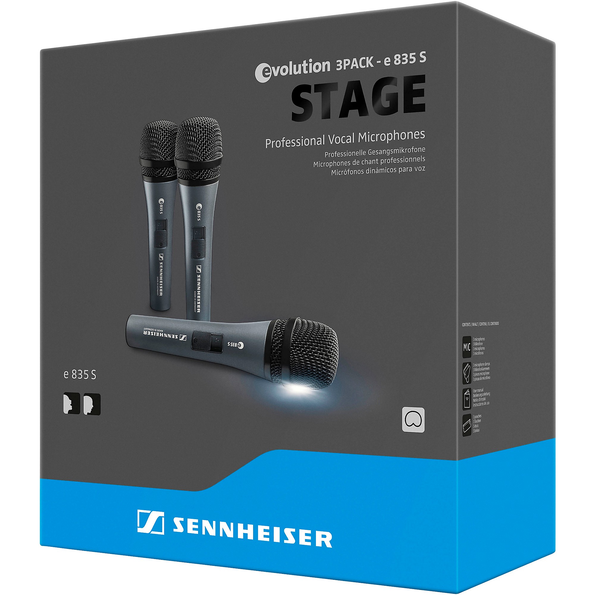Sennheiser Handheld microphone set with (3) e 835-S Sennheiser Handheld microphone set with (3) e 835-S