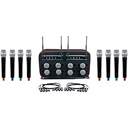 VocoPro 8-User Digital PLL Combo Wireless Mic System with Handheld, Headset, and Podium Mics