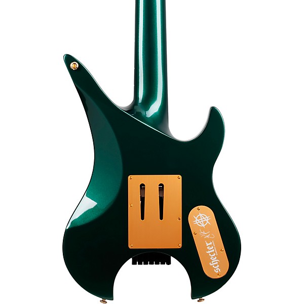 Schecter Guitar Research Synyster Gates Custom 7-String TR Headless Left-Handed Electric Guitar Oak Green Metallic