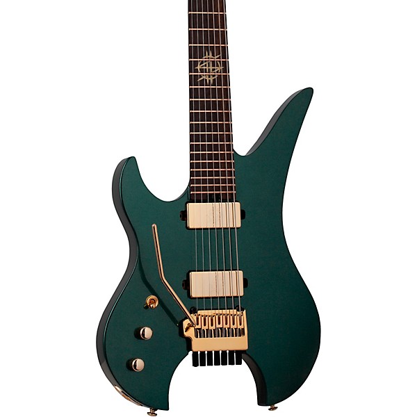 Schecter Guitar Research Synyster Gates Custom 7-String TR Headless Left-Handed Electric Guitar Oak Green Metallic