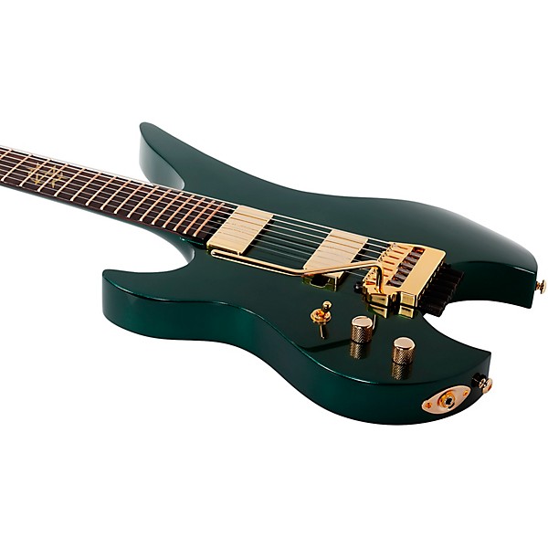 Schecter Guitar Research Synyster Gates Custom 7-String TR Headless Left-Handed Electric Guitar Oak Green Metallic