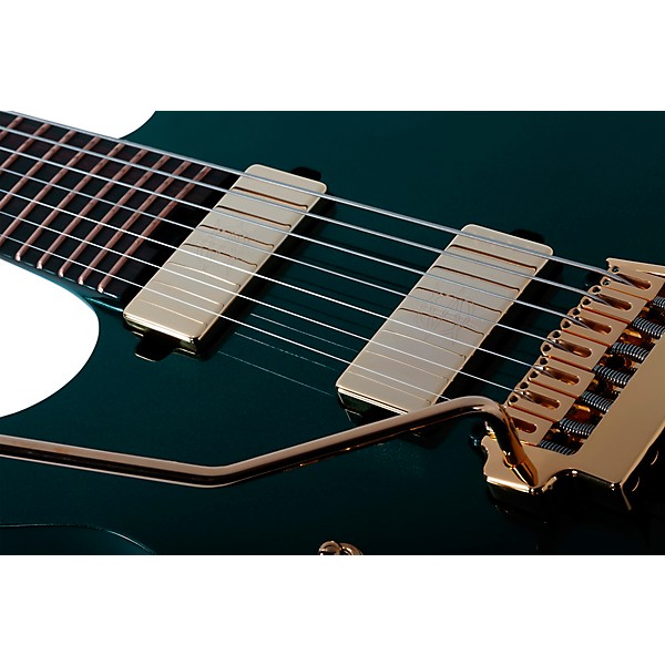 Schecter Guitar Research Synyster Gates Custom 7-String TR Headless Left-Handed Electric Guitar Oak Green Metallic