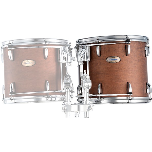 Pearl Symphonic Maple Double Head Tom with R2 Air System & L-Arm Receiver 13 x 11 in. Matte Walnut Lacquer