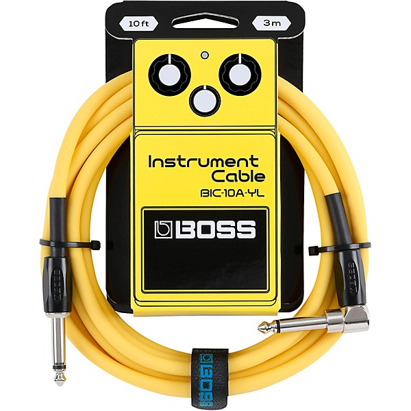 BOSS BIC-10 Straight to Angled Instrument Cable 10 ft. Yellow