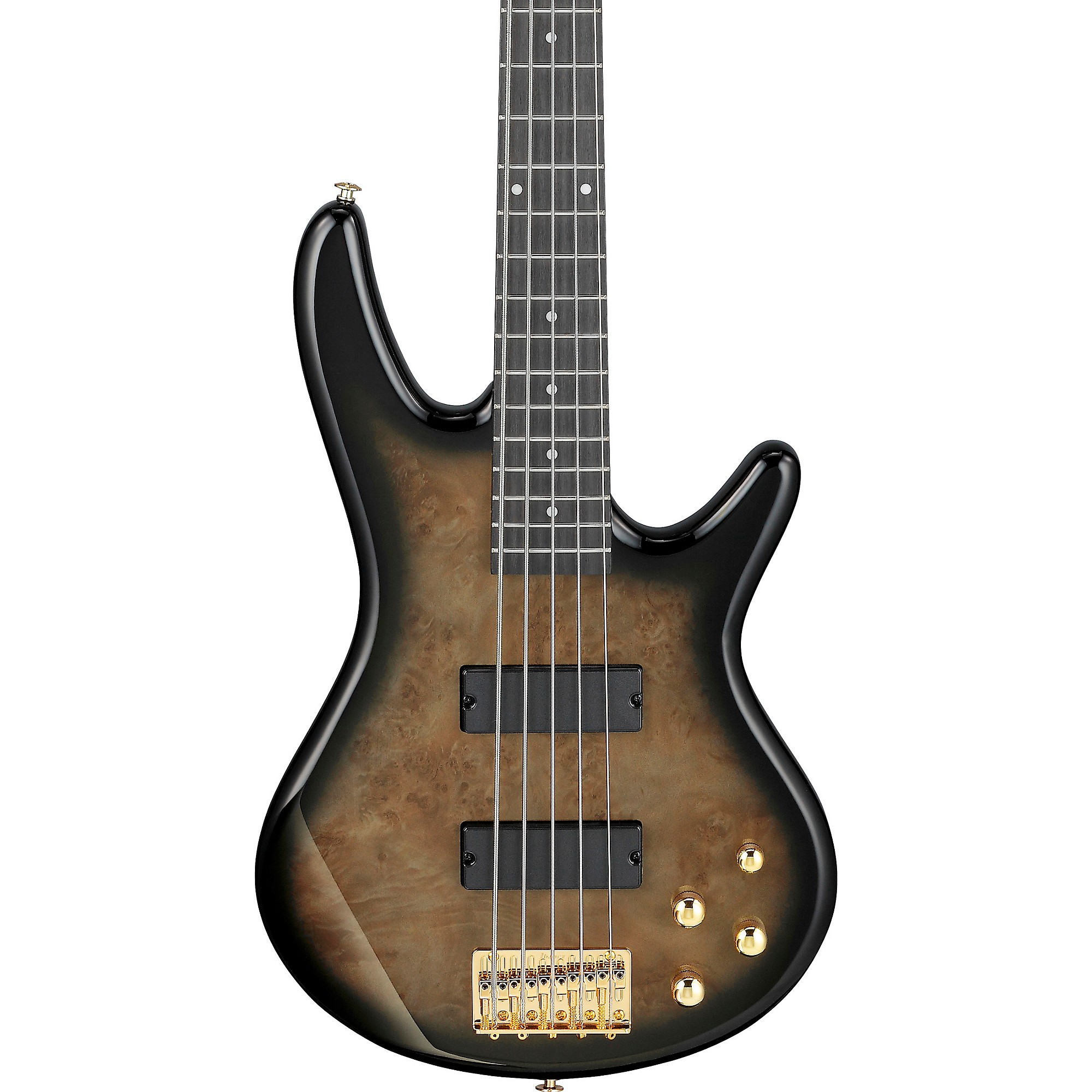 Ibanez GSR BASS チューナー付き ゼブラ柄 ブラック金属パーツ Ibanez GSR280QA TKS GIO - transparent black sunburst Solid body