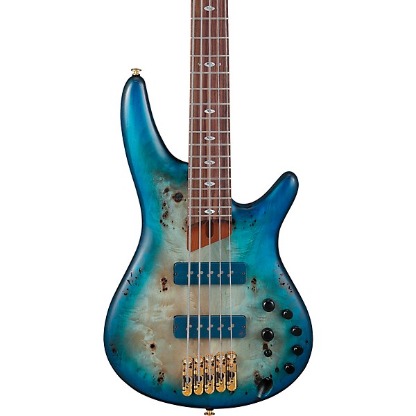 Ibanez Ibanez Prestige SR6605 5-String Electric Bass Guitar Ghost Fleet Blue Burst