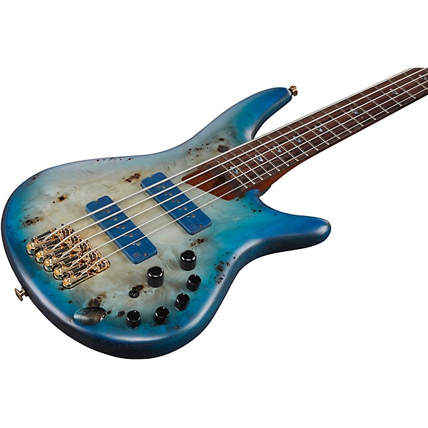 Ibanez Ibanez Prestige SR6605 5-String Electric Bass Guitar Ghost Fleet Blue Burst