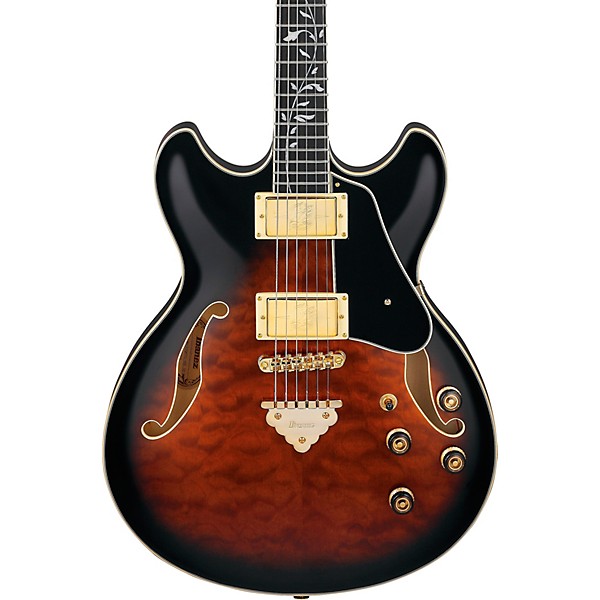 Ibanez Artcore Expressionist AS93QMSP Semi-Hollowbody Electric Guitar Dark Brown Sunburst