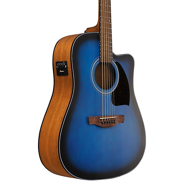 Ibanez PF50CE Dreadnought Acoustic-Electric Guitar Transparent Blue Burst