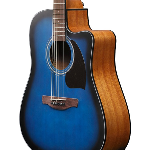 Ibanez PF50CE Dreadnought Acoustic-Electric Guitar Transparent Blue Burst