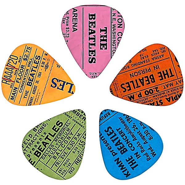 D'Addario The Beatles 1964 US Tour Ticket Stubs Guitar Picks 10 Pack